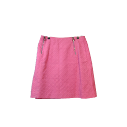 Jupe trapèze rose Christian Lacroix en coton jacquard à motif losanges