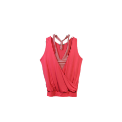 Top cache-cœur corail Gaudì avec bustier lurex rose intégré