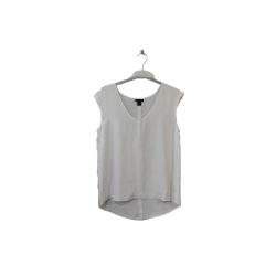 Top en soie ivoire J.Crew sans manches, encolure V et ourlet arrondi